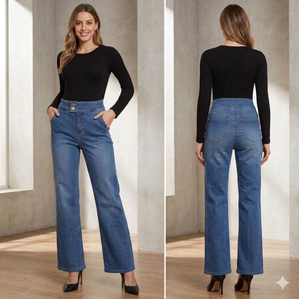 d.jeans High Rise Flare Jeans Size 6 Medium Wash